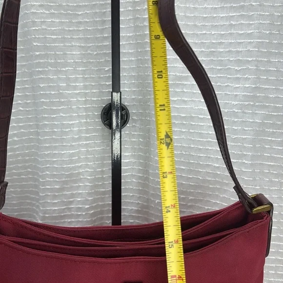 (X1) LIZ CLAIBORNE, small vintage 80s canvas and leather shoulder bag - Picture 2 of 12